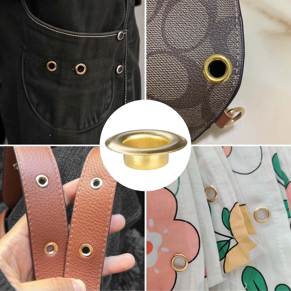 Yescom 10000 шт. комплект люверсов 3/8 дюйма размер #2 латунные петли для тканевого брезента - Изображение 4 из 4