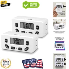 Safe & Reliable 24-Hour Digital Timer Outlet 2-Pack with Backup Battery