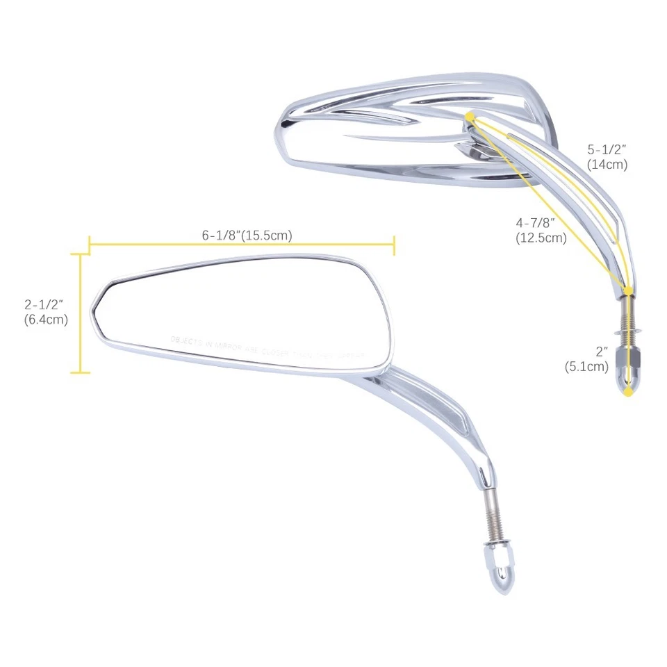 Chrome Motorcycle Rearview Mirrors For Harley Davidson Street Glide Road King — 第 2/4 张图片