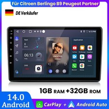 Für Citroen Berlingo B9 Peugeot Partner 2008-2024 Carplay Android14 Autoradio BT