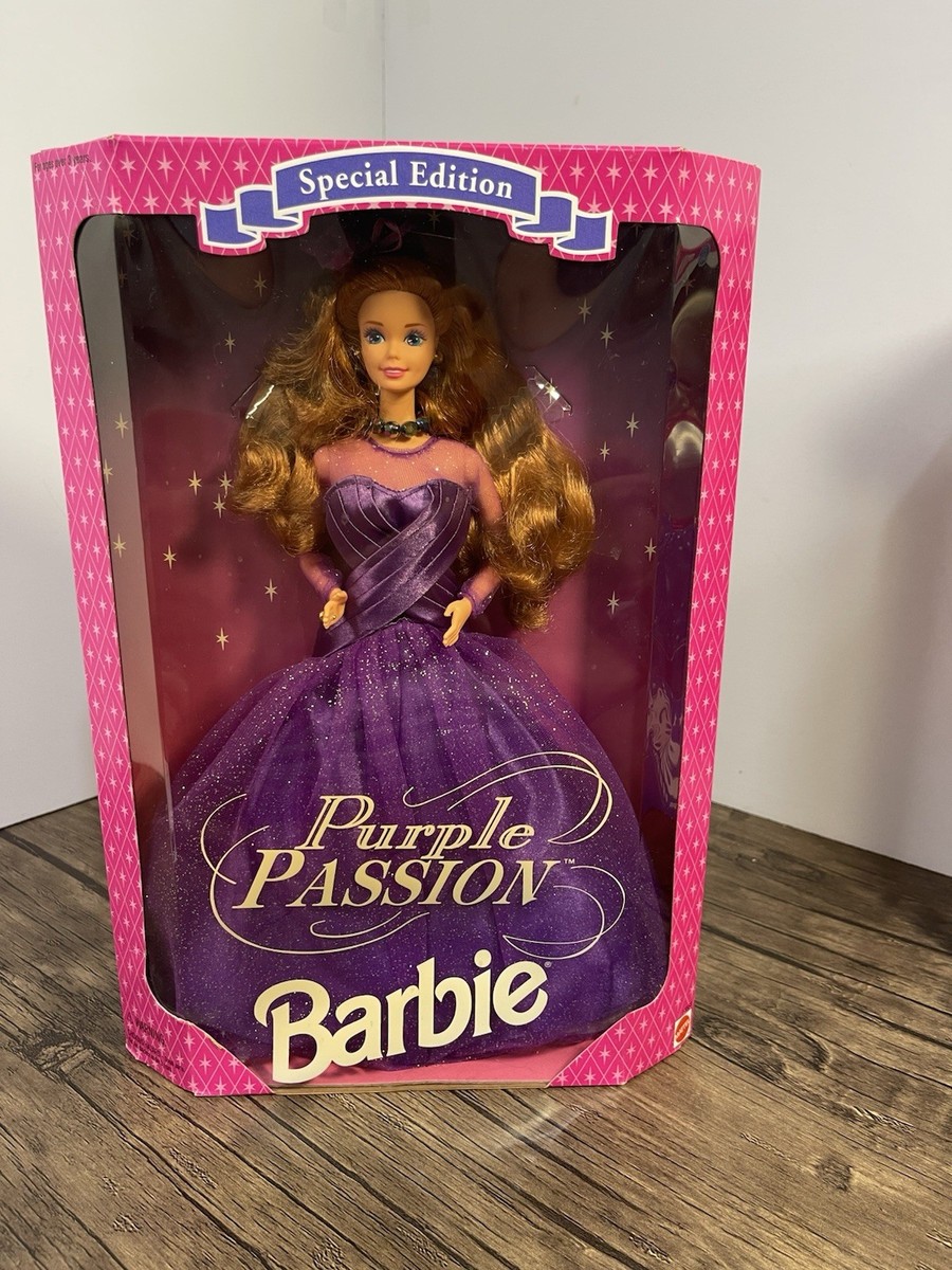 VTG Mattel Barbie Purple Passion Collector Doll Brown Wavy Hair