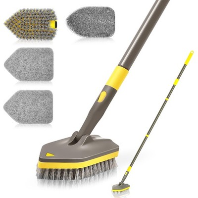 Shower Cleaner Brush, Tub Tile Scrubber with Telescopic Long Handle 56 inches...