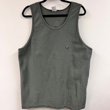 Men's Vintage Speedo waffle knit tank top muscle tee gray graphic 1998 XL