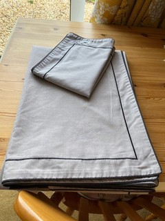 DORMA Single Size Duvet Set. Grey with Black Piping