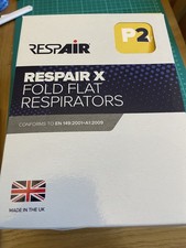 RESPAIR FFP2 Face Mask Respirator Fold Flat Valved Mask Made in UK, 10 Pcs 