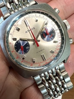 Vintage Jumbo Swiss Carrera Style ''Athos'' Valjoux 7733 Chronograph - Panda Dial!