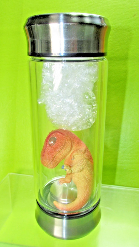 Jurassic Park Tyrannosaurus Dinosaur Embryo Light up Water  Glass Jar  Prop New