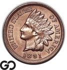 1891 Indian Head Cent Penny, Gem BU++