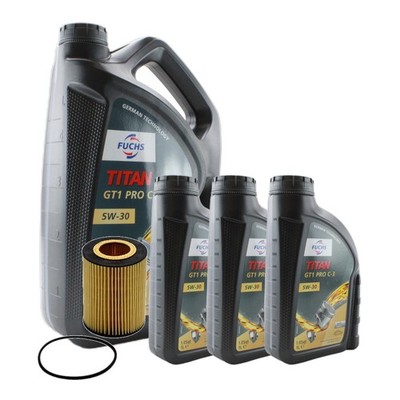 8L Fuchs TITAN GT1 PRO C-3 5W-30 Hengst Engine Oil Change Kit for LR2 XC60 L6