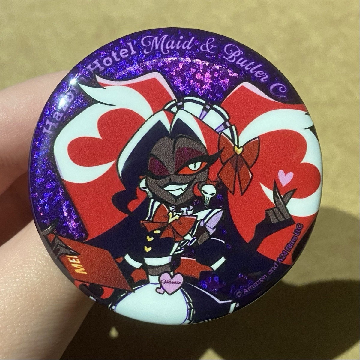 Hazbin Hotel Velvette Maid Cafe Can Badge JP Pop-up Shop Exclusive