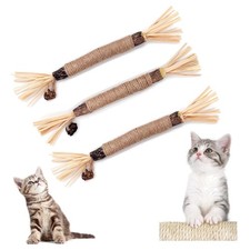 Katzenminze Sticks Kauspielzeug Holz 3 Stück für Zahnpflege und Mundgeruch