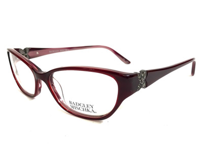 Badgley Mischka Eyeglasses Frame Lela Cabernet CAB Red Crystals 52-15-135