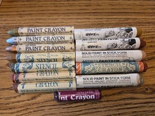 Lot Of 12 Stencil Decor Artists Paintstik Crayon Shiva Solid Paint In Stick Form