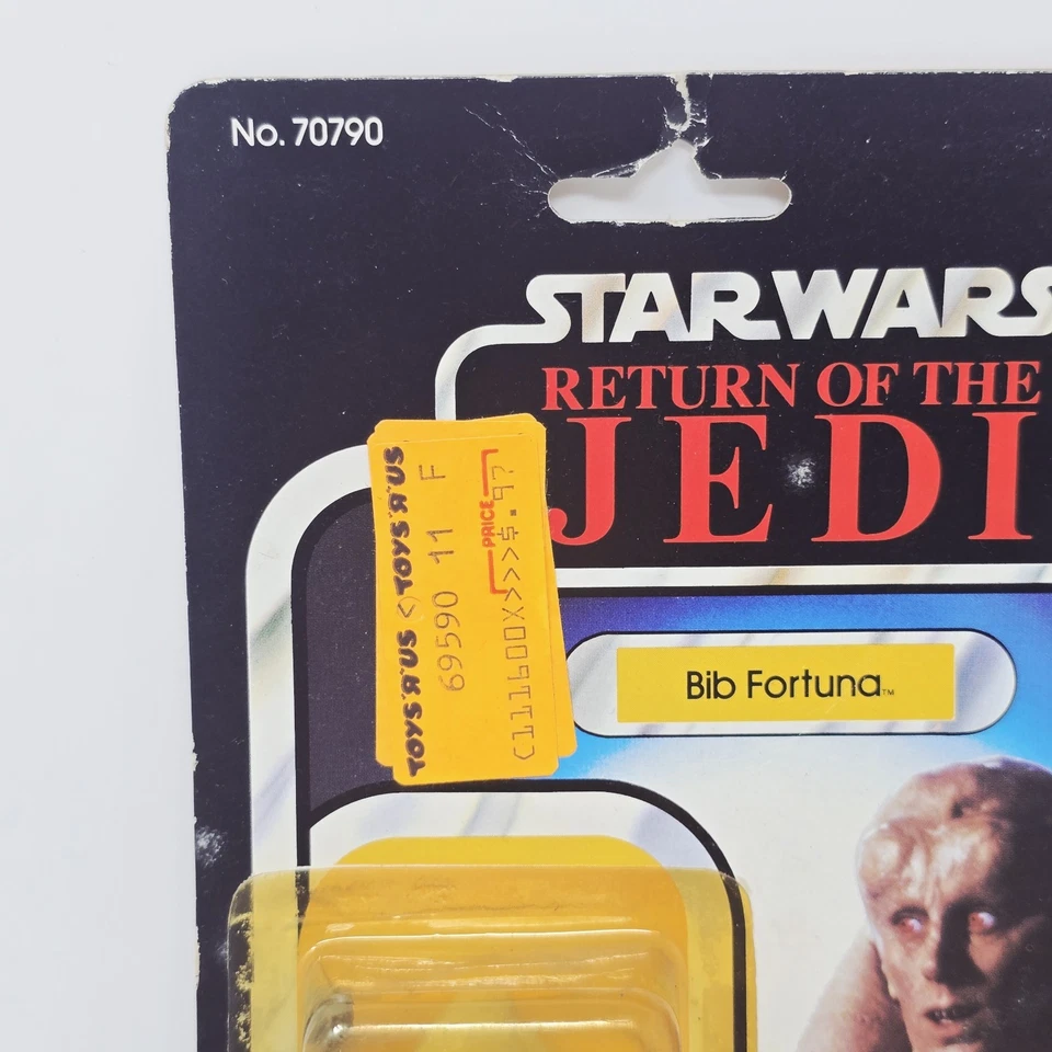 Star Wars El Retorno del Jedi Babero Fortuna 77 Tarjeta Trasera ROTJ Kenner 1983 De Colección Foto 4 de 4