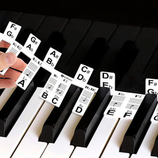 Removable Piano Note Labels for 61-Key Electric Keyboard, Black Keys Included