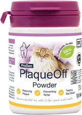ProDen PlaqueOff Powder Cat Dental Care Removes Plaque Tartar & Bad Breath -40g.