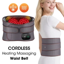 Heating Pad Therapy Vibration Massage Waist Wrap Belt Low Back Brace Pain Relief