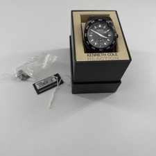 Kenneth Cole Quartz Watch KC3765 Men Black Dial Gun Metal Band