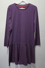 Tory Burch Jenny Dress Navy Sea Ocho Rios 100% Pima Cotton Size L Blue Red Print