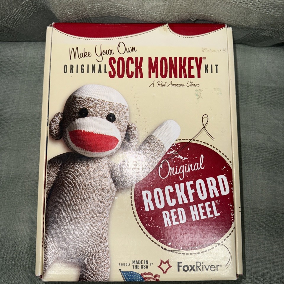 Original Rockford Red Heel Make Your Own Sock Monkey Kit Sewing original-rockford-red-heel-make-your-own-sock-monkey-kit-sewing