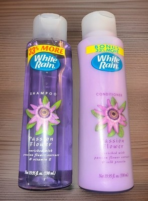 White Rain Passion Flower Shampoo/Conditioner Set-19.95oz-New/DC/Vintage/Read