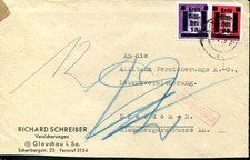 LOKALAUSGABEN GLAUCHAU 1945 5b,7 NACHGEB&Uuml;HR BRIEF BEDARF (E7742b