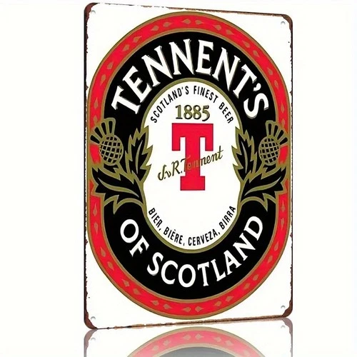 Vintage The Best Beer Label from Tennent'S Tin Metal Signs Home Décor 8x12