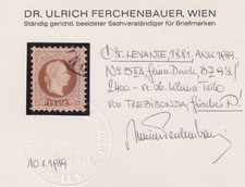 Österreich Levante Nr. 6 II A, gest. (ANK 250.-) Attest Ferchenbauer TREBISONDA