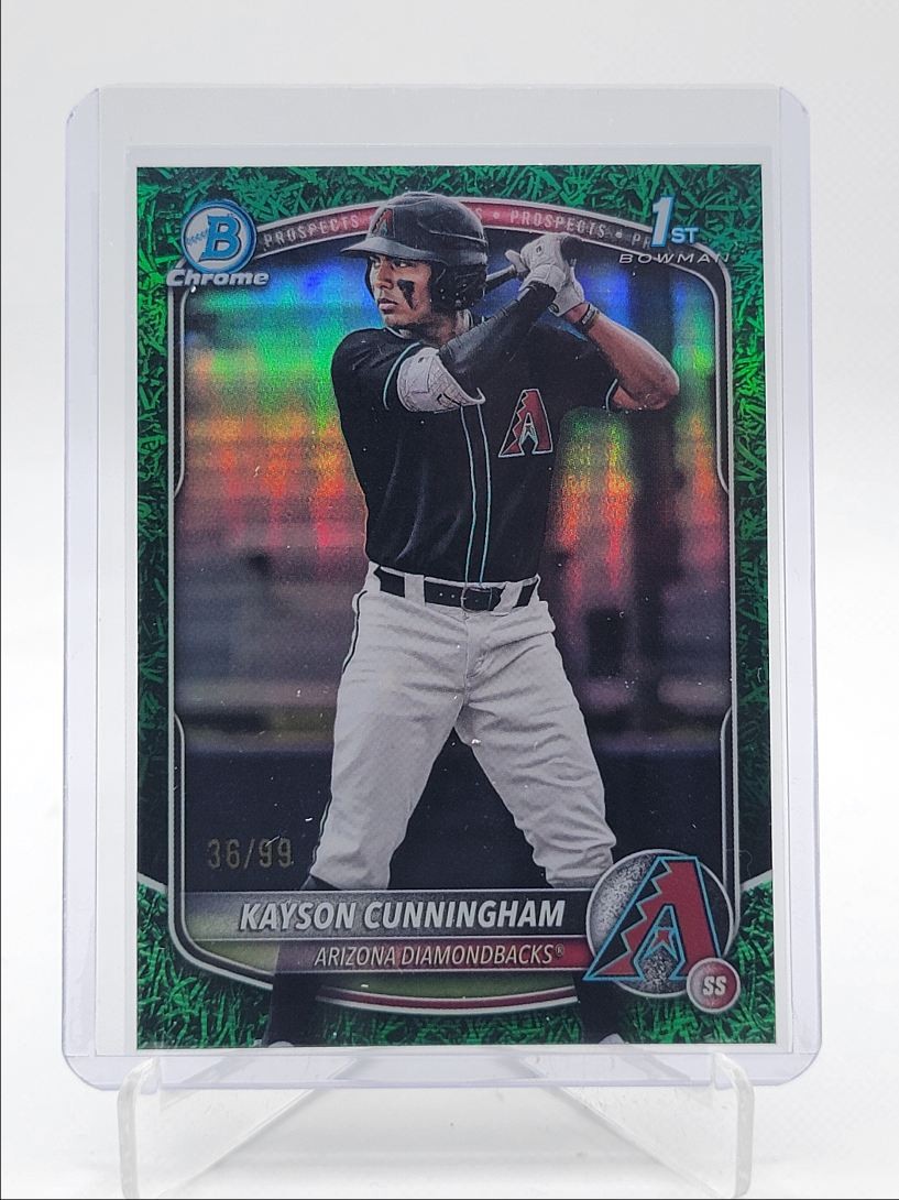 KAYSON CUNNINGHAM 2025 BOWMAN CHROME DRAFT 1ST GREEN GRASS /99 Q3967