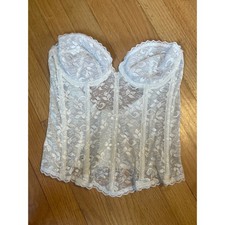 Corset lingerie white lace top 36b