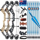 Adjustable 19-70LBS Compound Bow Archery Set for RH 320 FPS 80% Let Off Hunting