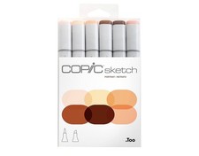 Copic Sketch 6-PC Alcohol Markers SKIN TONES 2 Dual Tip Art Marker Set NEW
