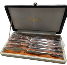 NOS Nasco Stainless "Paradise" Dinner Knives Butter Spreader 1970s Japan IOB 