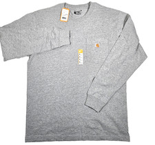 Carhartt Loose Fit Heavyweight Long-Sleeve Pocket T-Shirt Men's Medium Gray New