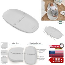 Portable Baby Changing Pad in Light Gray - Waterproof, Lightweight, 30x16 inches