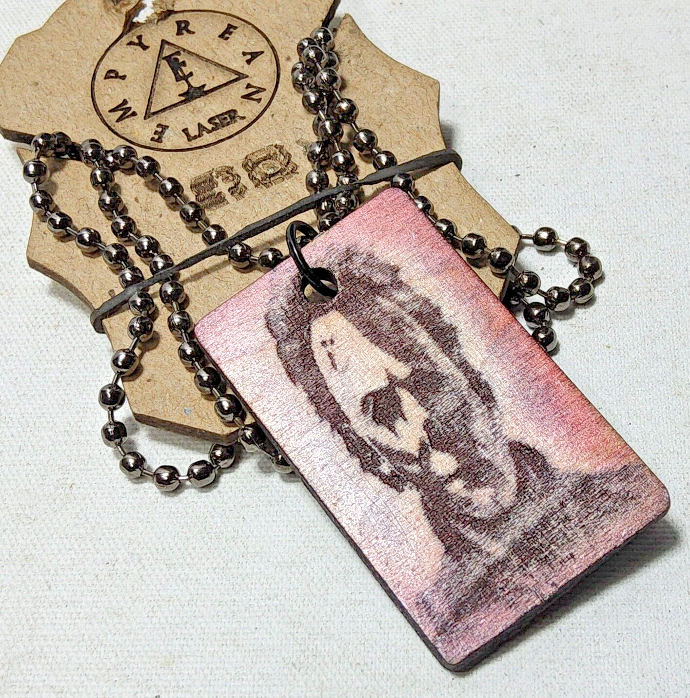 Laser engraved cut michael myers hallowen custom art necklace horror fashion