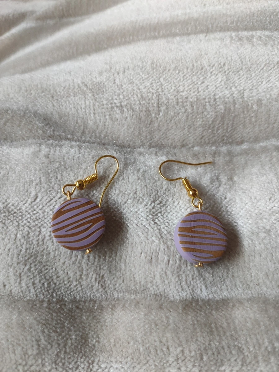 Wooden store disc earrings