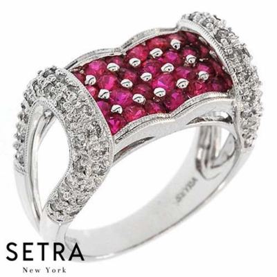 Ring 14 Karat Feingold Diamant & Rubin Unikat Stil