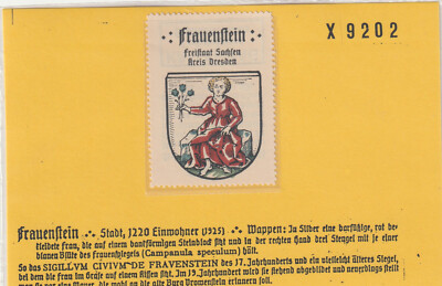 Reklamemarke Wappen von Frauenstein / Sachsen (W301)