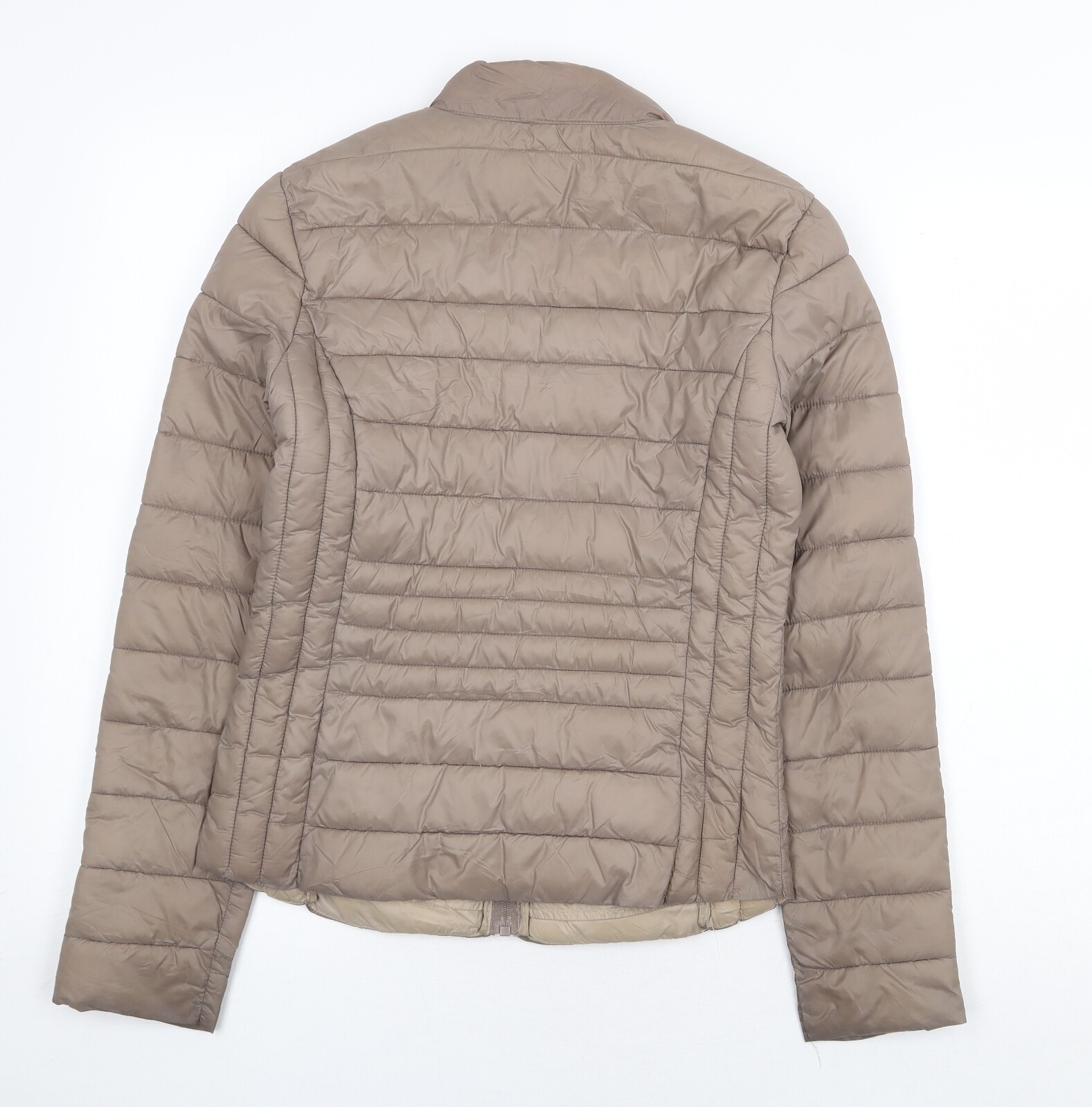 Primark Womens Brown Quilted Coat Size 2XS Zip eBay