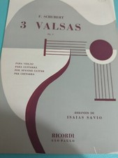 F.Schubert 3 Valsas For Classical Guitar Rare Vintage Sheet Music