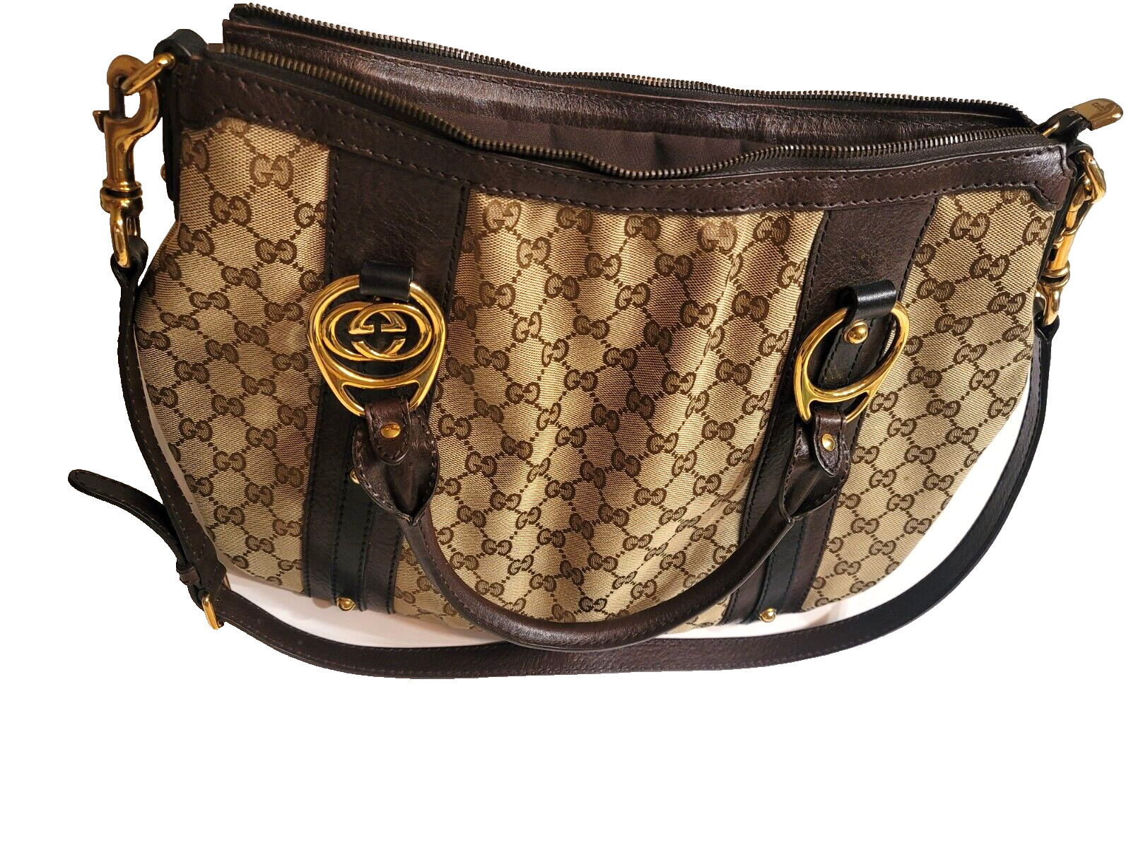 Gucci Monogram Large Convertable Purse - image 15