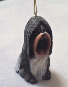 SHIH TZU Puppy DOG Resin Figurine Christmas Ornament ~  Detailed Realistic 