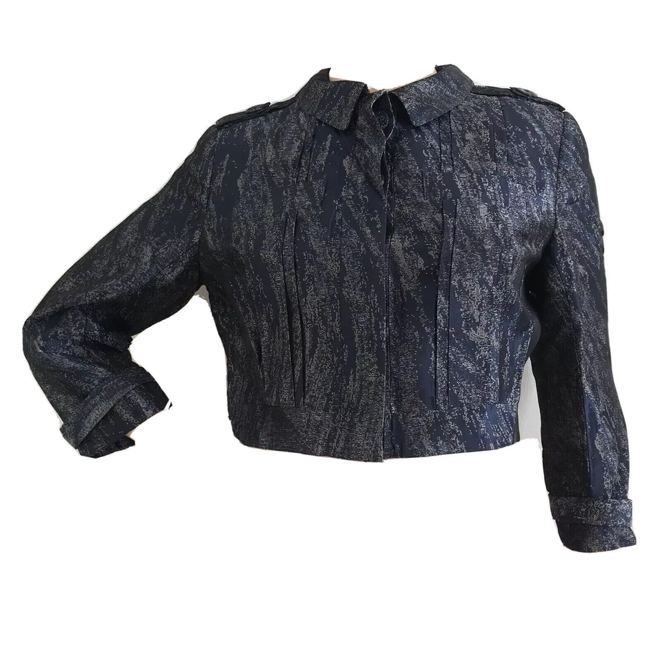 MATTHEW WILLIAMSON H&M RARE NAVY CROPPED JACKET UK 10 EU 36 US 6 SMALL NEW RARE - Image 2 of 4