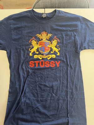 International Stussy Tribe T Shirt Size Medium Navy Blue Vintage