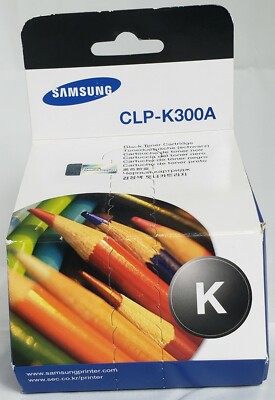 Genuine Samsung CLP-K300A Black Ink Cartridge Factory Sealed NEW in Pkg 