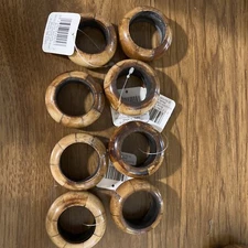 Vintage Bed Bath Beyond Napkin Rings Bovine Bone Bangle NWT Lot Of 8