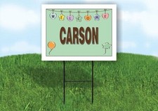CARSON WELCOME BABY GREEN 18 in x 24 in Yard Sign Road Sign with Stand