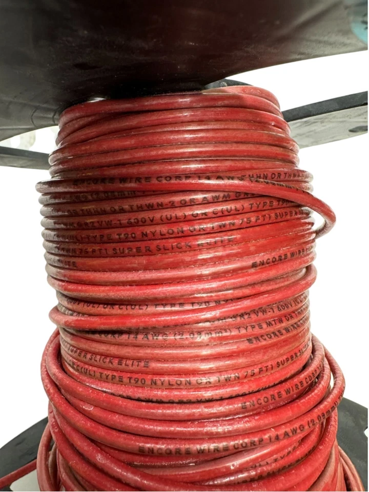 Encore Wire Corp T90 TWN-75 Super Slick Elite Red Wire 14 AWG Approx 85' Long - Image 4 of 4