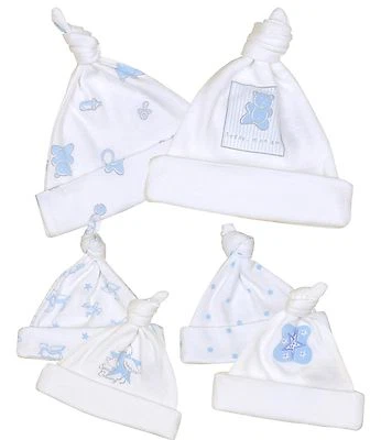 BabyPrem Boys Premature Tiny Baby Clothes 2 Cotton Knotted Hats 1.5lb - 7.5lb